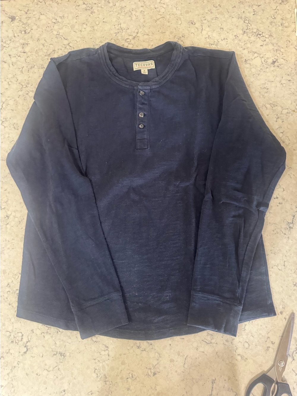 Tecovas Navy Long-Sleeve Henley Tee | Men’s Medium